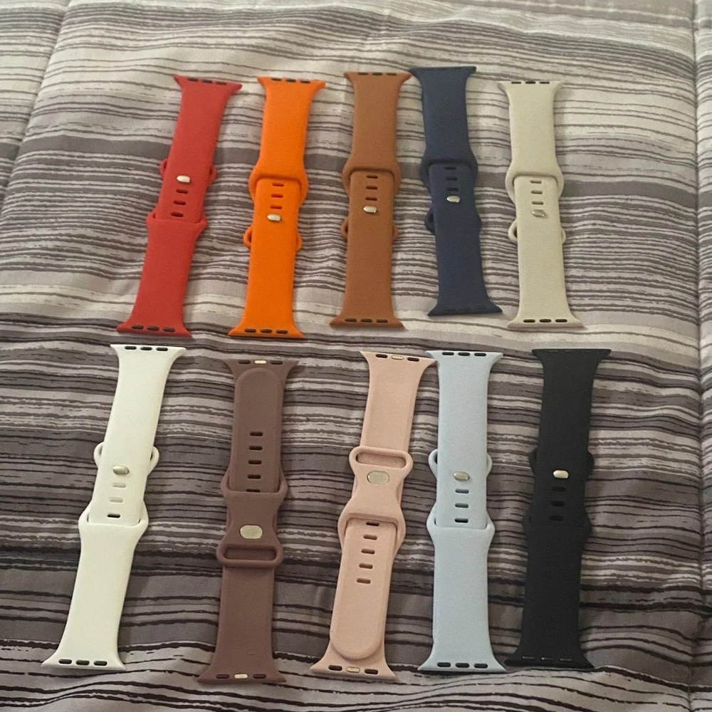 Set of Multicolor Silicone Watch Bands - 10 pack